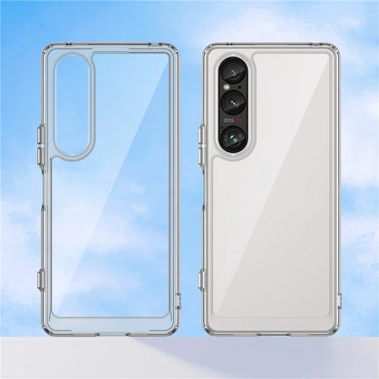 For Sony Xperia 1 VI Case Ultra-Transparent Phone Cover with Electroplated Buttons (Big Rear Lens Hole)