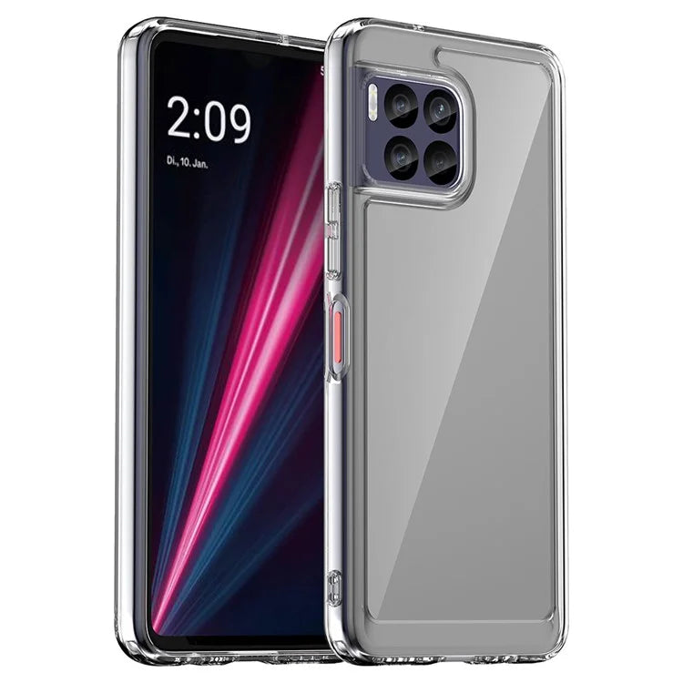 For T-Mobile REVVL 7 Pro Case Crystal Clear Phone Cover with Electroplated Buttons (Big Rear Lens Hole)