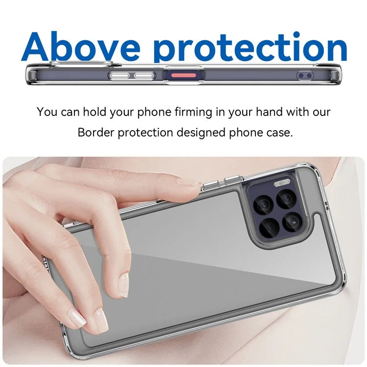 For T-Mobile REVVL 7 Pro Case Crystal Clear Phone Cover with Electroplated Buttons (Big Rear Lens Hole)