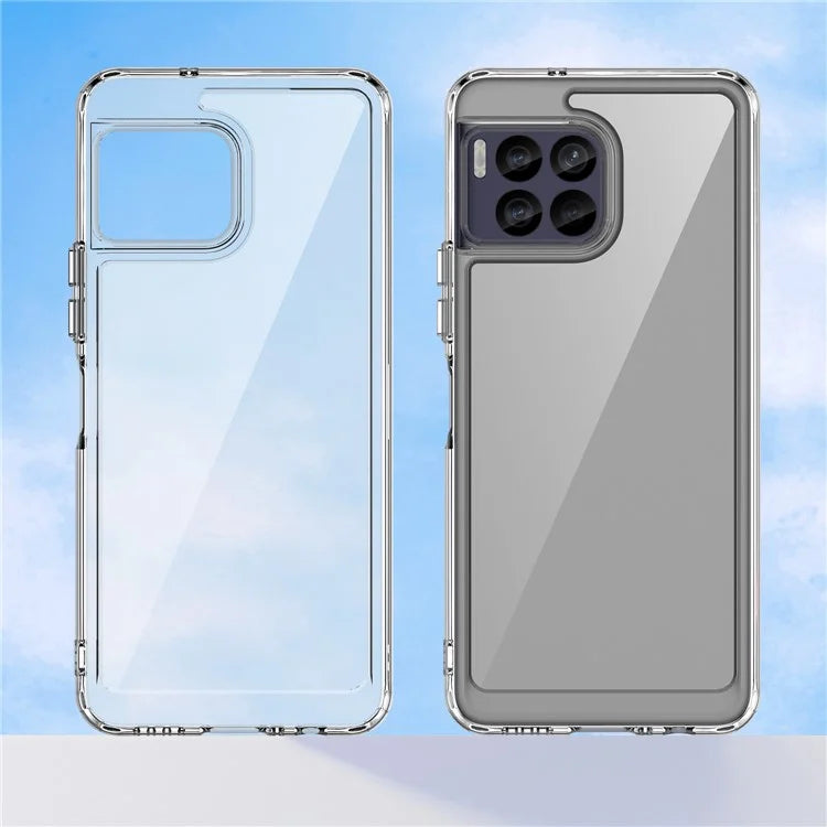 For T-Mobile REVVL 7 Pro Case Crystal Clear Phone Cover with Electroplated Buttons (Big Rear Lens Hole)
