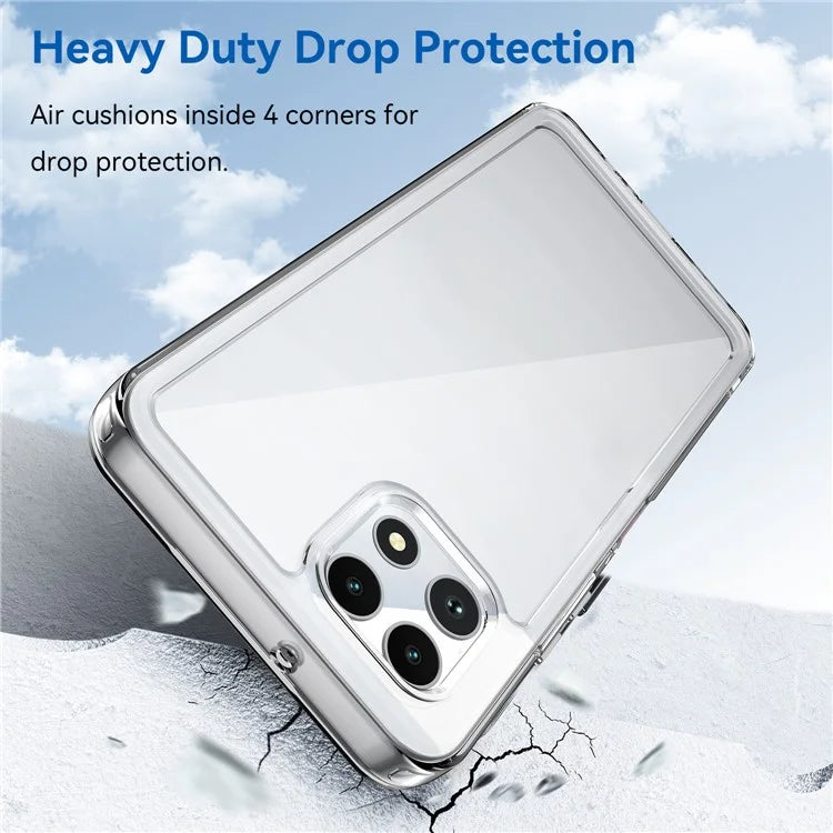 For T-Mobile REVVL 7 Case Ultra Clear Phone Cover with Electroplated Buttons (Big Rear Lens Hole)