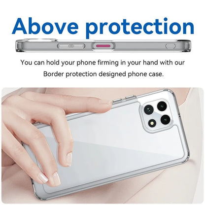 For T-Mobile REVVL 7 Case Ultra Clear Phone Cover with Electroplated Buttons (Big Rear Lens Hole)