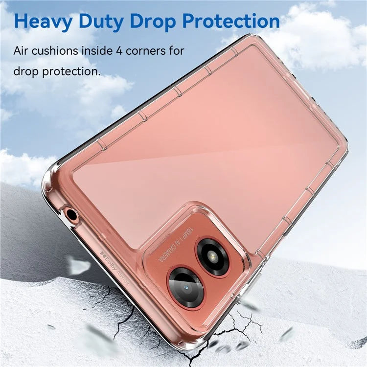For Motorola Moto G24 4G Case Crystal Clear Phone Cover with Electroplated Buttons (Big Rear Lens Hole)