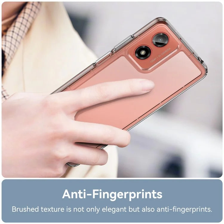 For Motorola Moto G24 4G Case Crystal Clear Phone Cover with Electroplated Buttons (Big Rear Lens Hole)