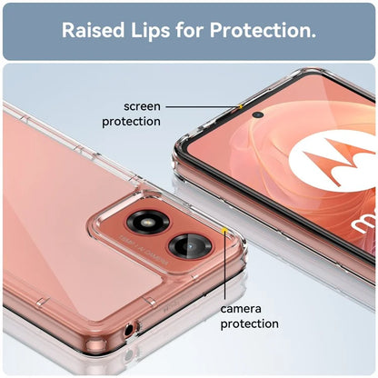 For Motorola Moto G24 4G Case Crystal Clear Phone Cover with Electroplated Buttons (Big Rear Lens Hole)