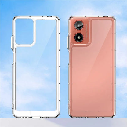 For Motorola Moto G24 4G Case Crystal Clear Phone Cover with Electroplated Buttons (Big Rear Lens Hole)