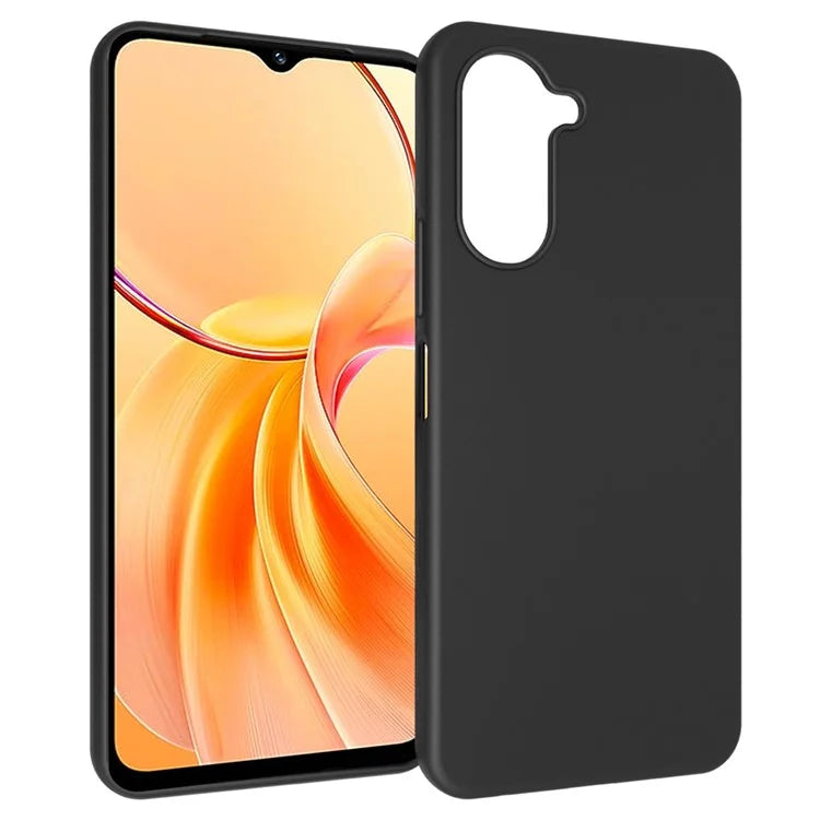 For vivo Y28s 5G Case TPU Phone Cover Glossy Surface (Big Rear Lens Hole) - Black