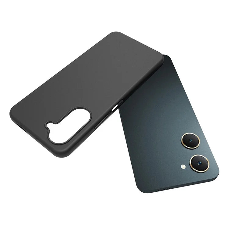 For vivo Y28s 5G Case TPU Phone Cover Glossy Surface (Big Rear Lens Hole) - Black
