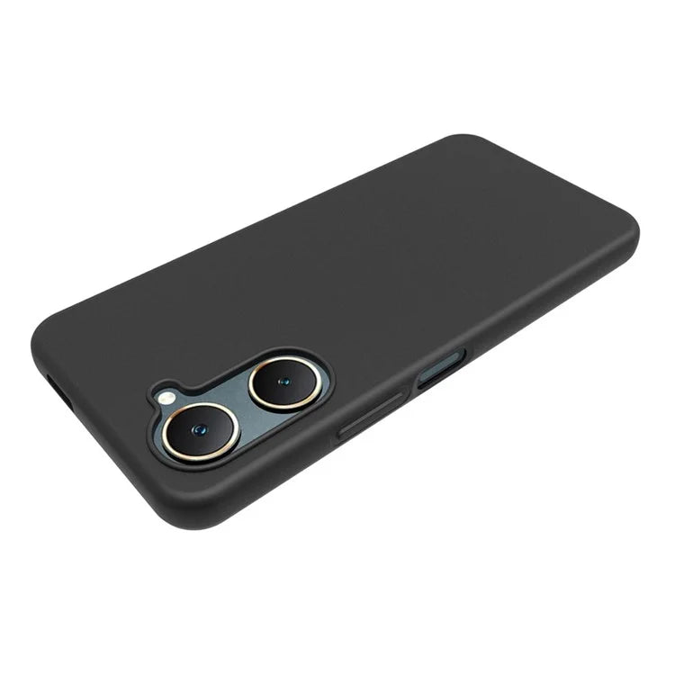 For vivo Y28s 5G Case TPU Phone Cover Glossy Surface (Big Rear Lens Hole) - Black