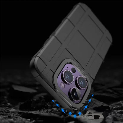 For iPhone 15 Pro Max Case TPU Phone Cover Square Grid Leather Texture Phone Shell