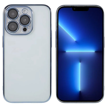 X-LEVEL TPU+PC Case for iPhone 13 Pro Max Electroplating Cover Camera Lens Film Integrated Phone Case - Blue