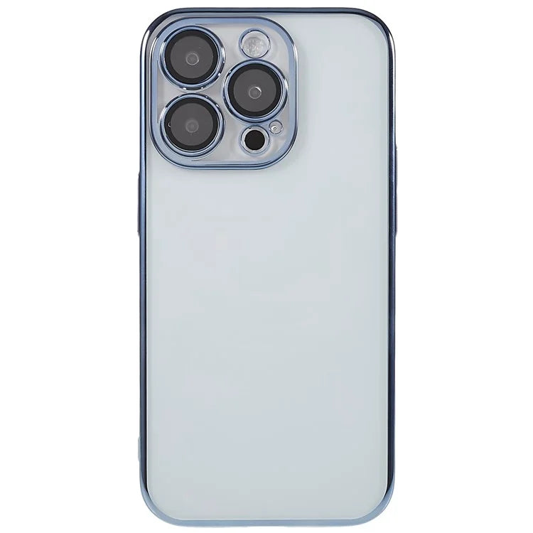 X-LEVEL TPU+PC Case for iPhone 13 Pro Max Electroplating Cover Camera Lens Film Integrated Phone Case - Blue