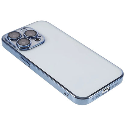 X-LEVEL TPU+PC Case for iPhone 13 Pro Max Electroplating Cover Camera Lens Film Integrated Phone Case - Blue