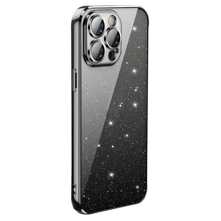 X-LEVEL For iPhone 12 Pro Max Back Case Glitter Powder Transparent TPU Phone Cover