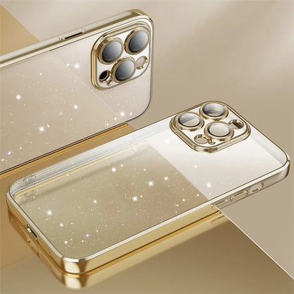 X-LEVEL For iPhone 12 Pro Max Back Case Glitter Powder Transparent TPU Phone Cover