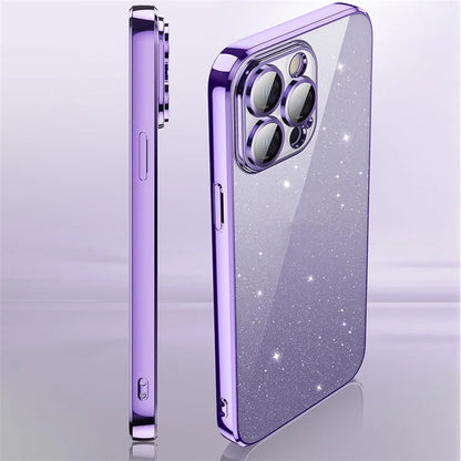 X-LEVEL For iPhone 12 Pro Max Back Case Glitter Powder Transparent TPU Phone Cover
