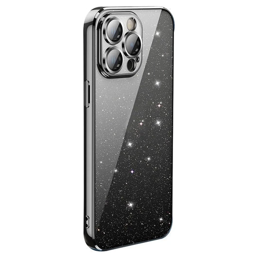 X-LEVEL For iPhone 12 Pro Back Case Glitter Powder Transparent TPU Phone Cover