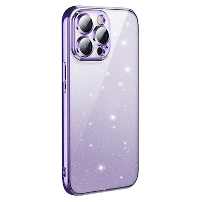 X-LEVEL For iPhone 14 Pro Max Back Case Glitter Powder Transparent TPU Phone Cover