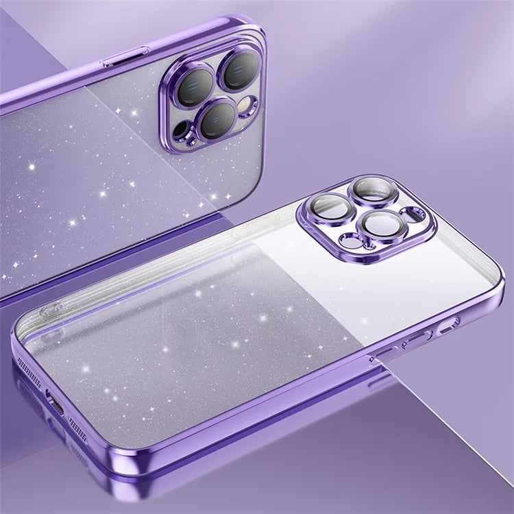 X-LEVEL For iPhone 14 Pro Max Back Case Glitter Powder Transparent TPU Phone Cover