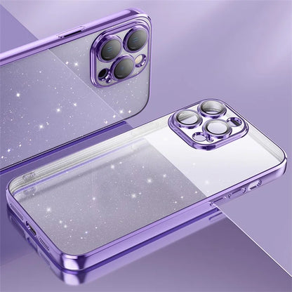 X-LEVEL For iPhone 14 Pro Max Back Case Glitter Powder Transparent TPU Phone Cover