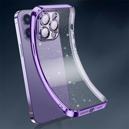 X-LEVEL For iPhone 14 Pro Max Back Case Glitter Powder Transparent TPU Phone Cover