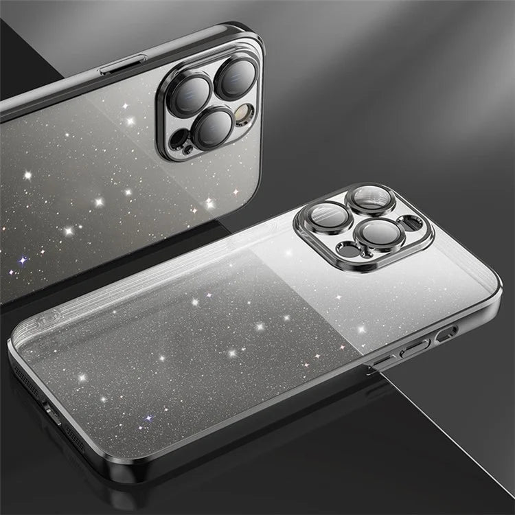 X-LEVEL For iPhone 14 Pro Max Back Case Glitter Powder Transparent TPU Phone Cover