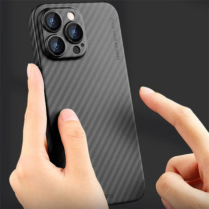 X-LEVEL For iPhone 12 Pro Case Hard PC Slim Thin Phone Cover Carbon Fiber Texture