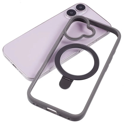 For iPhone 16 Case PC+TPU Ring Kickstand Drop-Proof Phone Back Cover