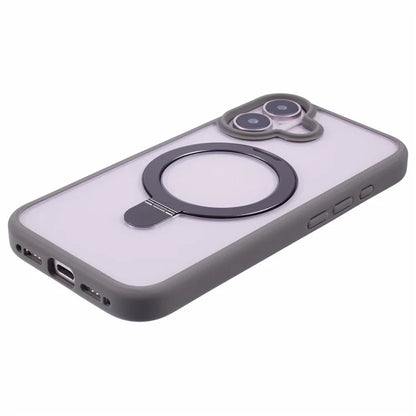 For iPhone 16 Case PC+TPU Ring Kickstand Drop-Proof Phone Back Cover