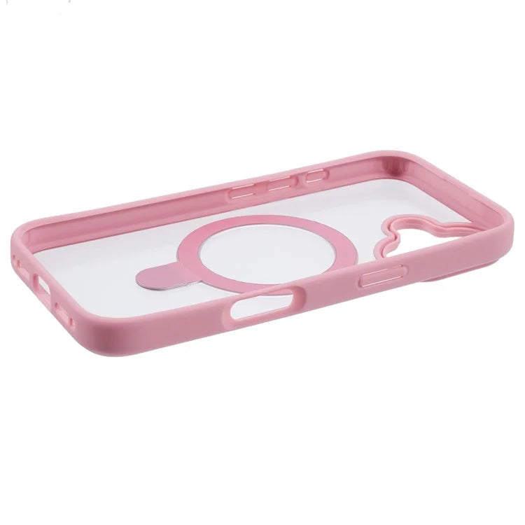 For iPhone 16 Case PC+TPU Ring Kickstand Drop-Proof Phone Back Cover