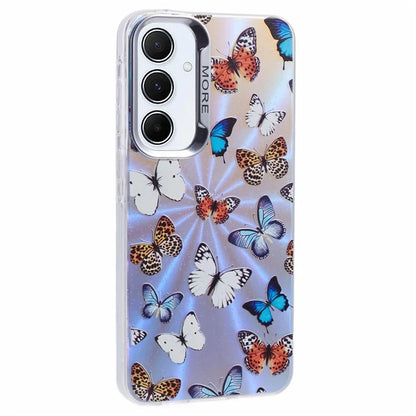 For Samsung Galaxy A35 5G Case Laser TPU+PC Phone Cover Electroplating Butterfly Pattern
