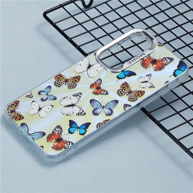 For Samsung Galaxy A35 5G Case Laser TPU+PC Phone Cover Electroplating Butterfly Pattern