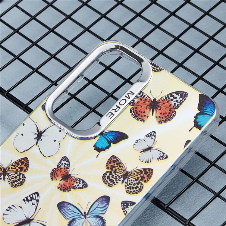 For Samsung Galaxy A35 5G Case Laser TPU+PC Phone Cover Electroplating Butterfly Pattern