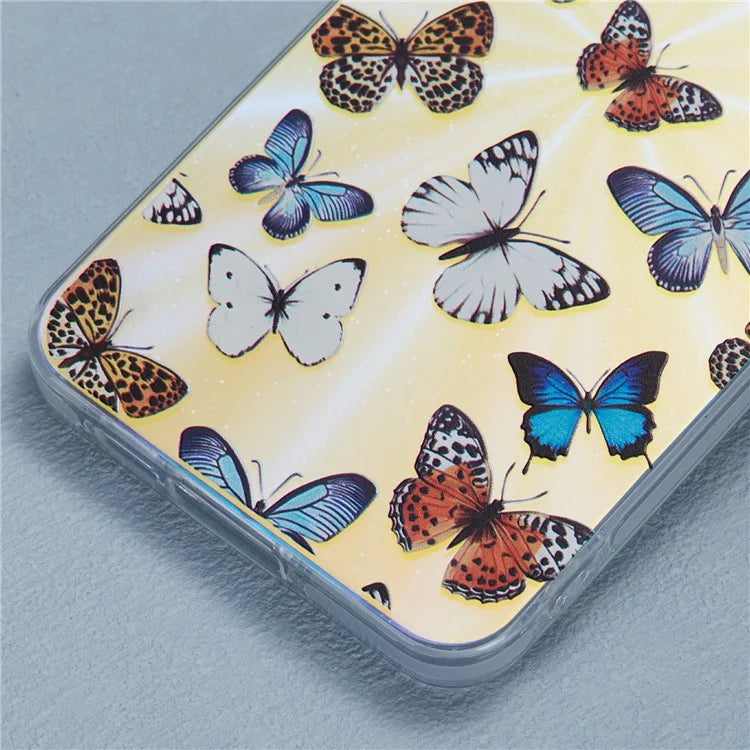 For Samsung Galaxy A35 5G Case Laser TPU+PC Phone Cover Electroplating Butterfly Pattern