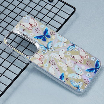 For Samsung Galaxy A35 5G Case Laser TPU+PC Phone Cover Electroplating Butterfly Pattern
