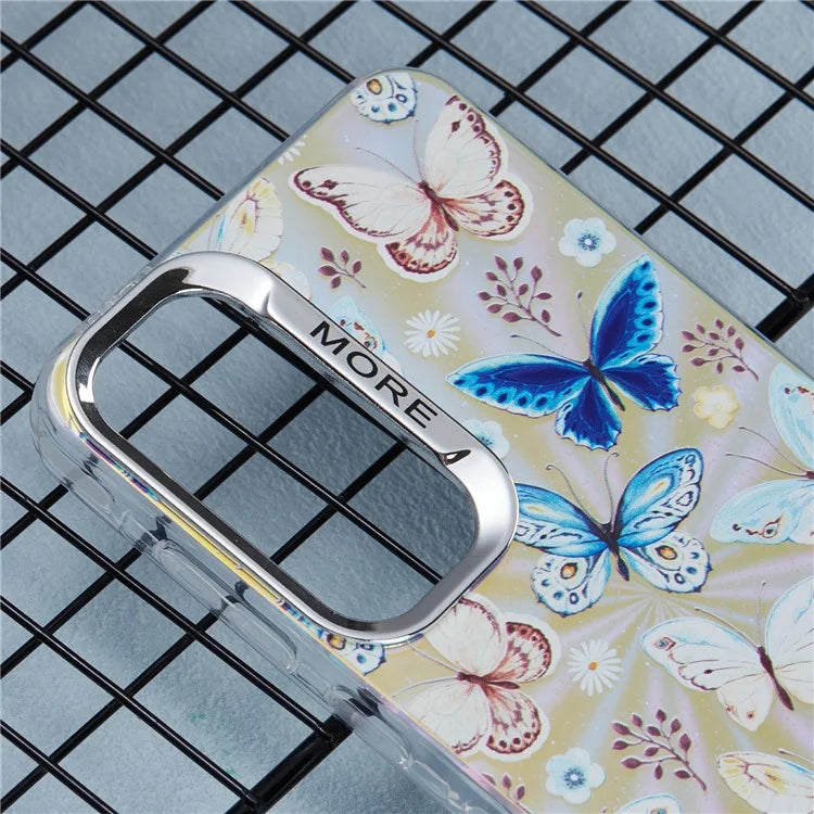 For Samsung Galaxy A35 5G Case Laser TPU+PC Phone Cover Electroplating Butterfly Pattern