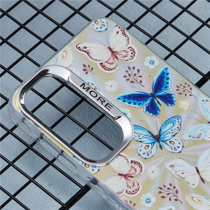 For Samsung Galaxy A35 5G Case Laser TPU+PC Phone Cover Electroplating Butterfly Pattern