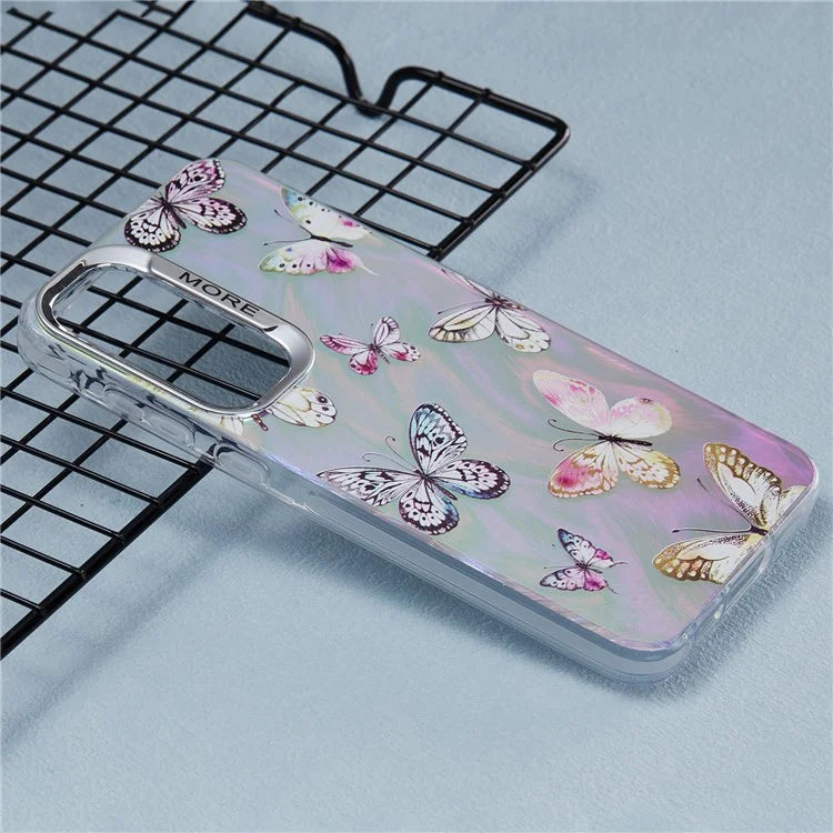 For Samsung Galaxy A35 5G Case Laser TPU+PC Phone Cover Electroplating Butterfly Pattern
