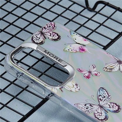 For Samsung Galaxy A35 5G Case Laser TPU+PC Phone Cover Electroplating Butterfly Pattern