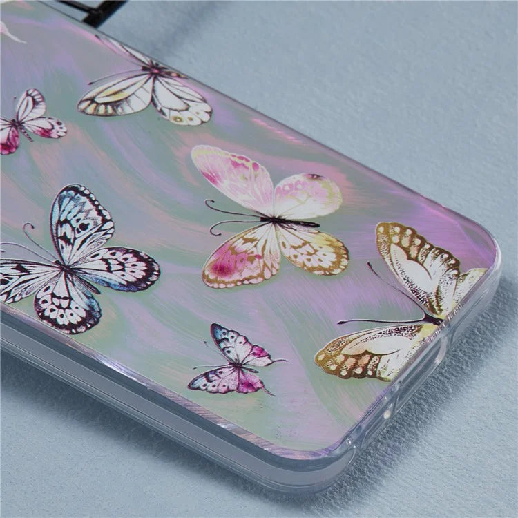 For Samsung Galaxy A35 5G Case Laser TPU+PC Phone Cover Electroplating Butterfly Pattern