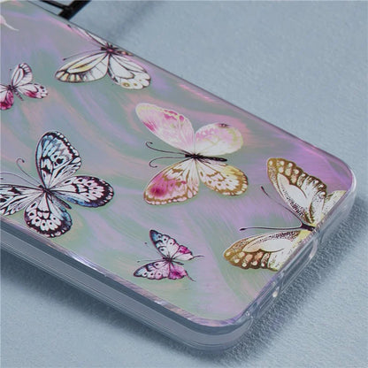 For Samsung Galaxy A35 5G Case Laser TPU+PC Phone Cover Electroplating Butterfly Pattern