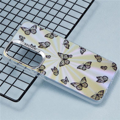 For Samsung Galaxy A35 5G Case Laser TPU+PC Phone Cover Electroplating Butterfly Pattern