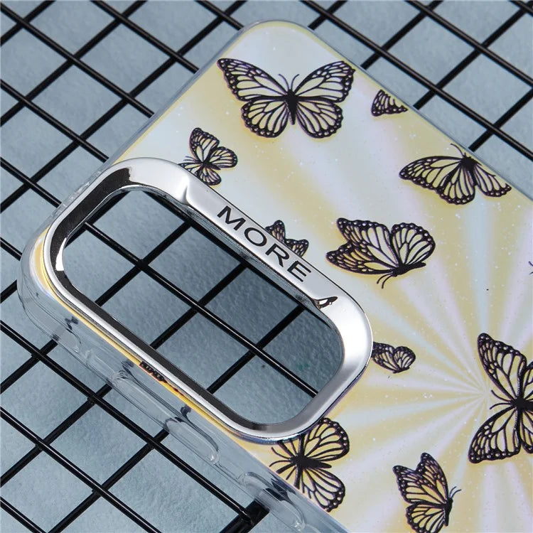 For Samsung Galaxy A35 5G Case Laser TPU+PC Phone Cover Electroplating Butterfly Pattern