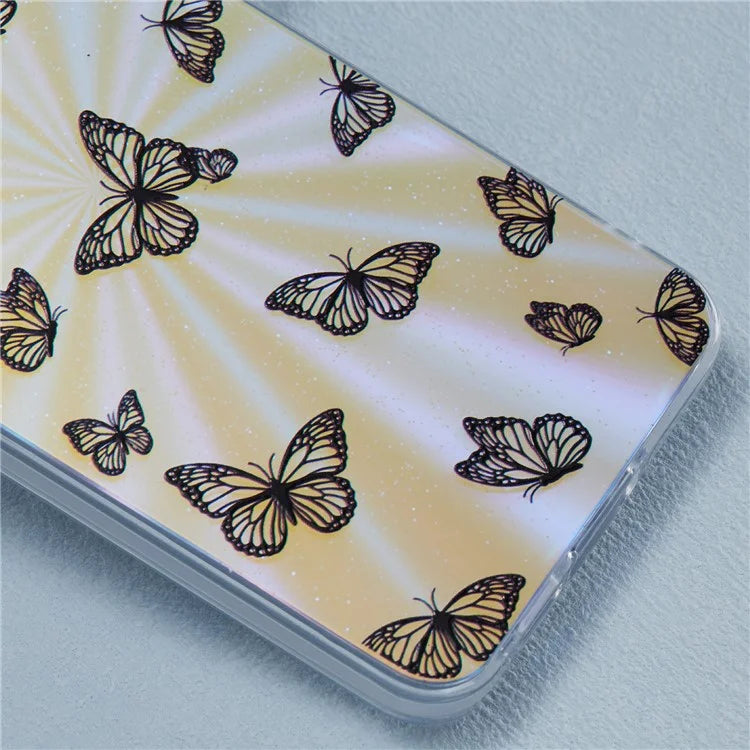 For Samsung Galaxy A35 5G Case Laser TPU+PC Phone Cover Electroplating Butterfly Pattern