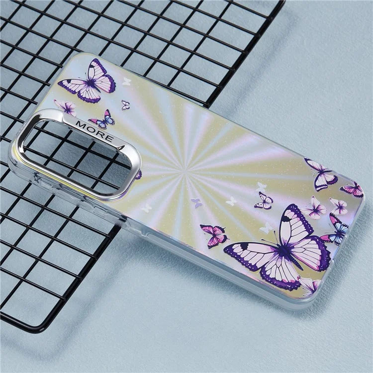 For Samsung Galaxy A35 5G Case Laser TPU+PC Phone Cover Electroplating Butterfly Pattern