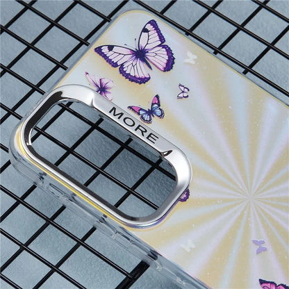 For Samsung Galaxy A35 5G Case Laser TPU+PC Phone Cover Electroplating Butterfly Pattern