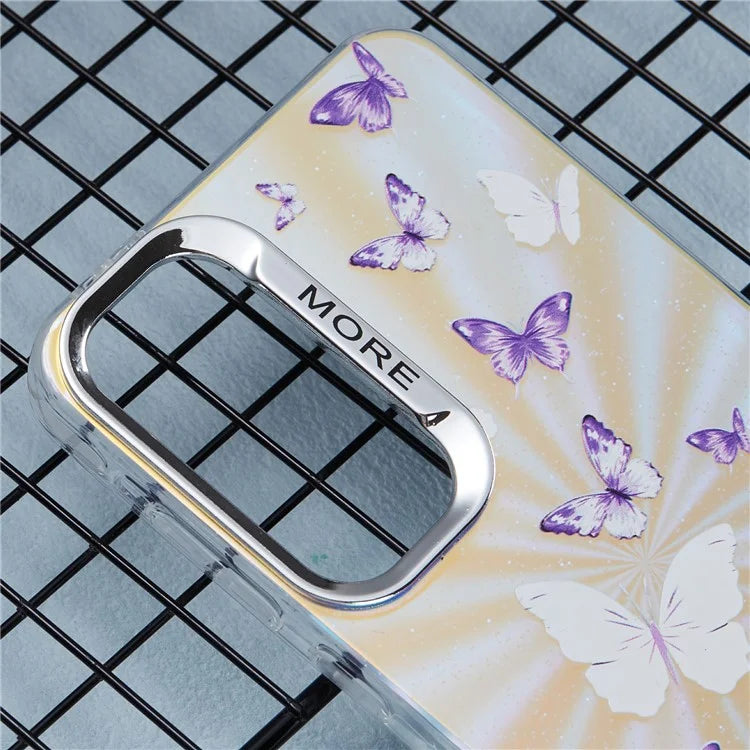 For Samsung Galaxy A35 5G Case Laser TPU+PC Phone Cover Electroplating Butterfly Pattern