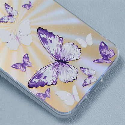 For Samsung Galaxy A35 5G Case Laser TPU+PC Phone Cover Electroplating Butterfly Pattern