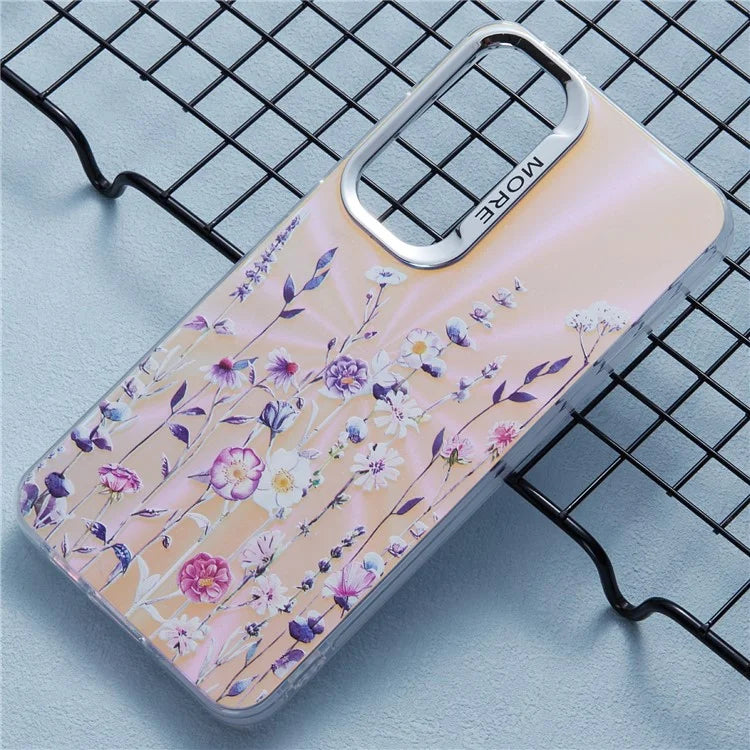 For Samsung Galaxy A55 5G Case PC+TPU Protective Phone Cover Laser Flower Pattern