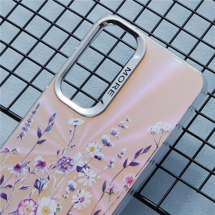 For Samsung Galaxy A55 5G Case PC+TPU Protective Phone Cover Laser Flower Pattern